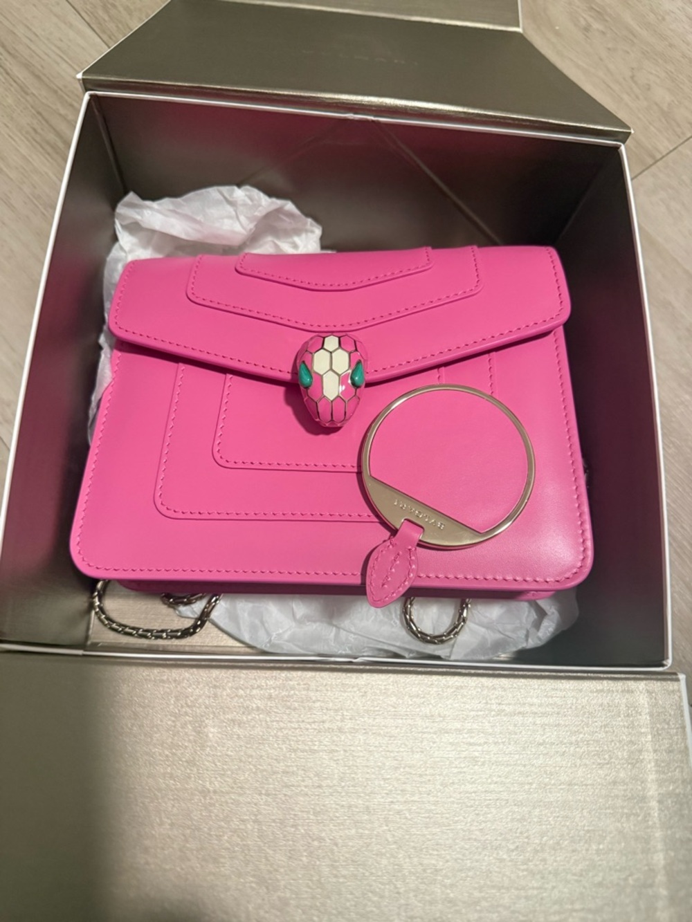 Bvlgari Serpenti Hot Pink Shoulder Bag – Statement Luxury Handbag - Picture 11 of 11